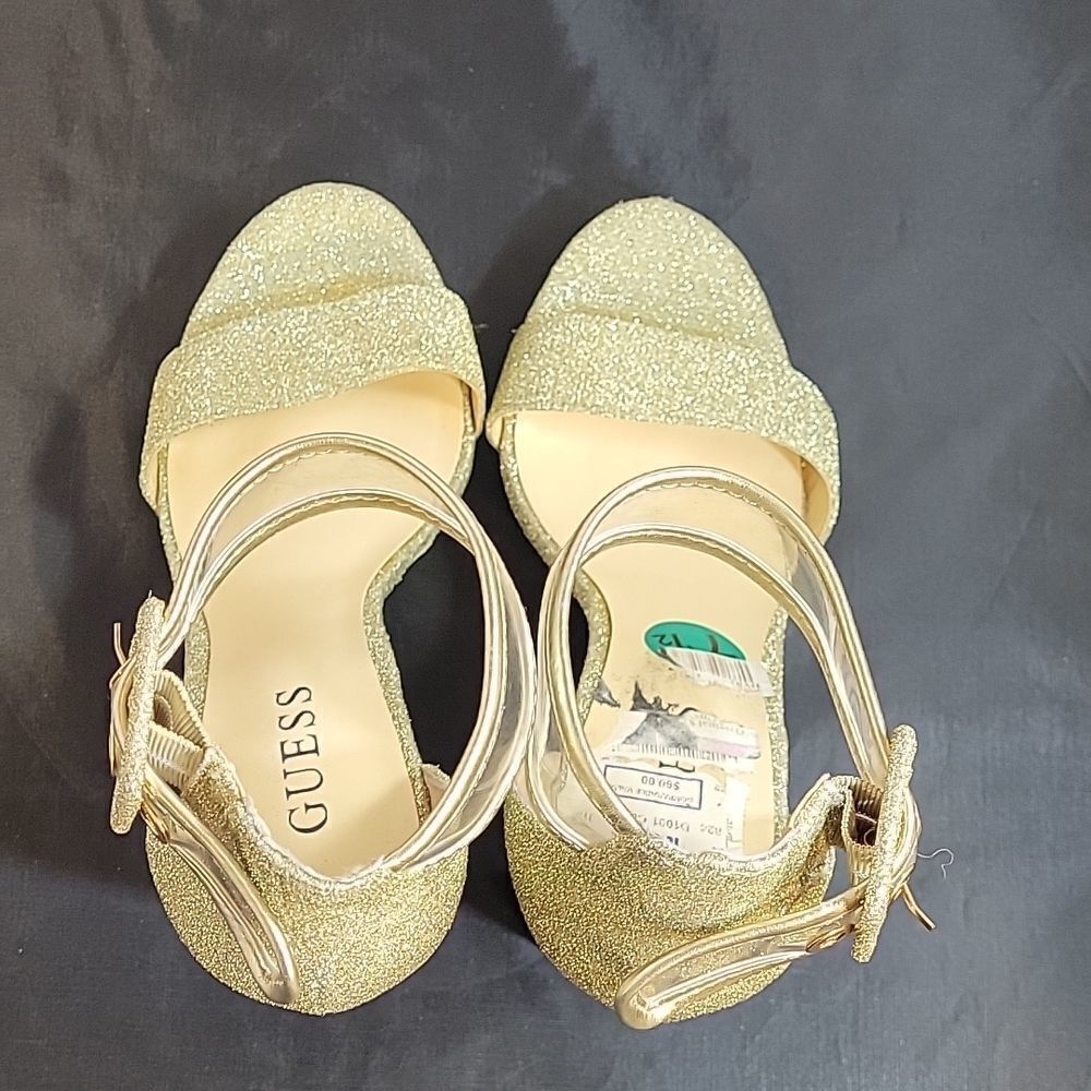 Guess Goldsparkly Block Heeled Adjustable Buckle … - image 7